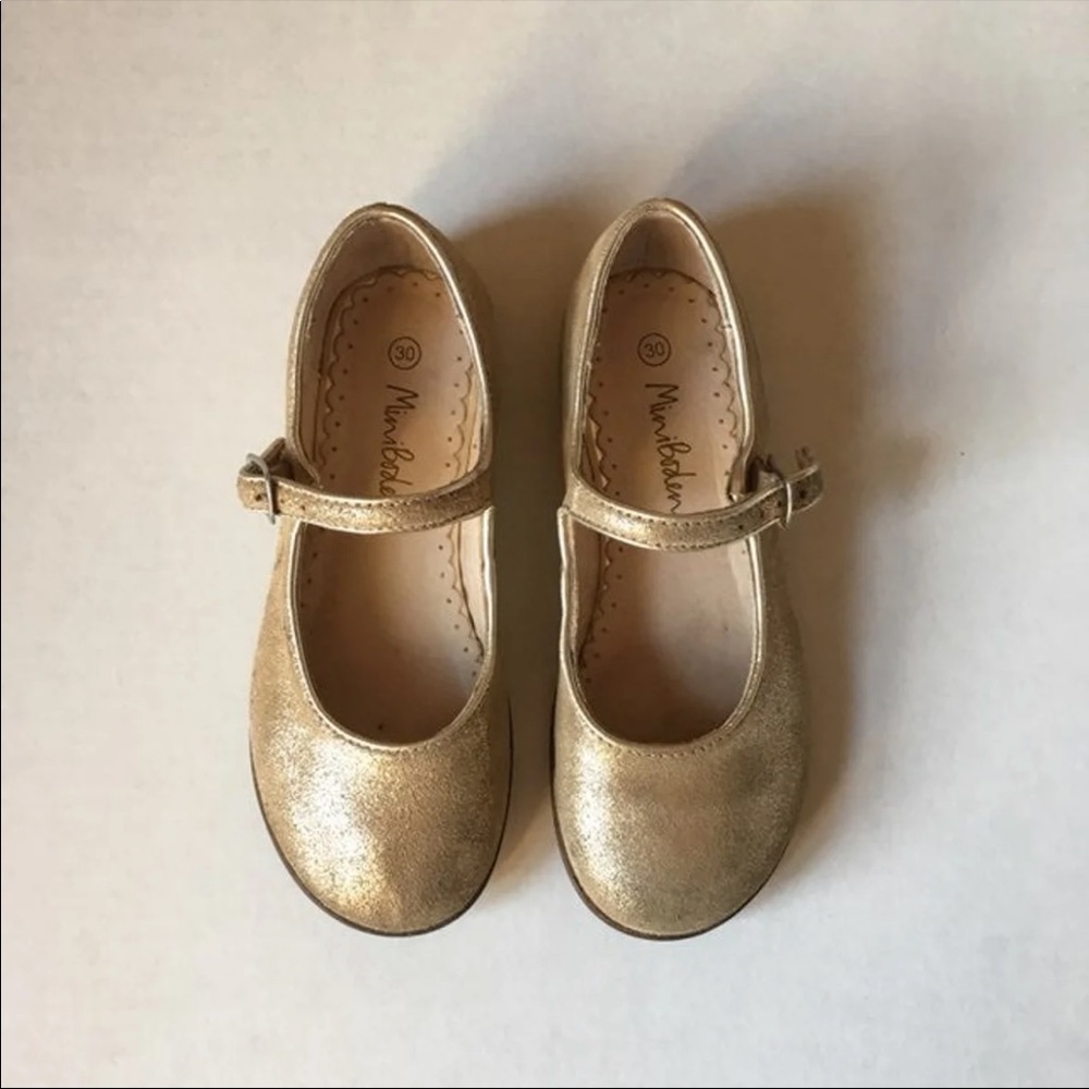 Mini Boden Gold Party Mary Janes EU 30